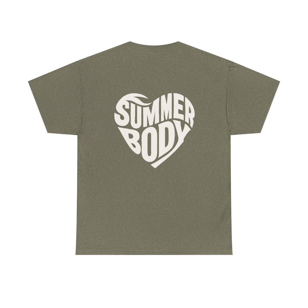 LOVE SUMMERBODY | Unisex Heavy Cotton Graphic T-Shirt | Casual Outings, Beach Days, Gift for Fitness Lovers, Outdoor Adventures