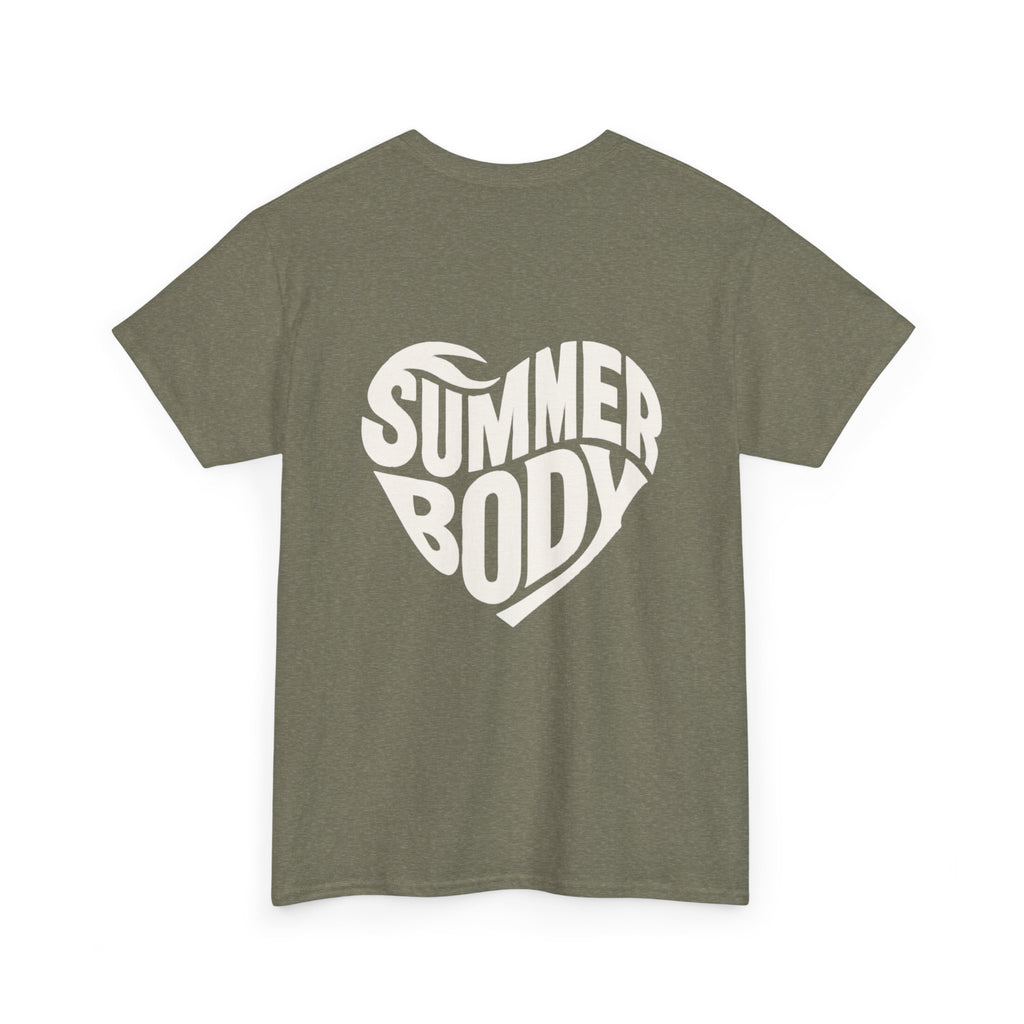 LOVE SUMMERBODY | Unisex Heavy Cotton Graphic T-Shirt | Casual Outings, Beach Days, Gift for Fitness Lovers, Outdoor Adventures