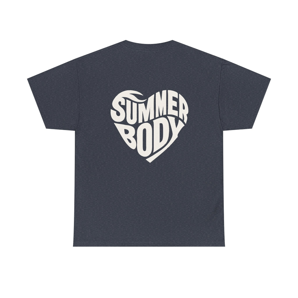 LOVE SUMMERBODY | Unisex Heavy Cotton Graphic T-Shirt | Casual Outings, Beach Days, Gift for Fitness Lovers, Outdoor Adventures